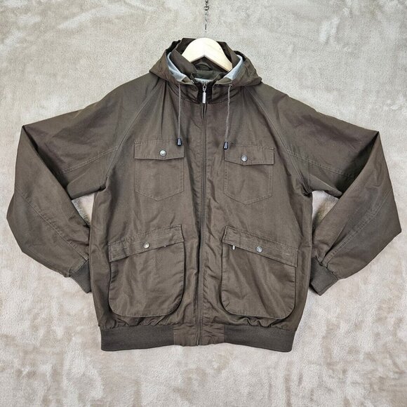 Levi's Military Field Jacket Coat Mens Sz L Green Khaki Cargo Pocket Long Sleeve - Picture 1 of 10